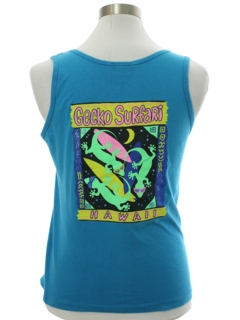 1980's Unisex Grunge Totally 80s Single Stitch Gecko Surfboards Tank T-Shirt