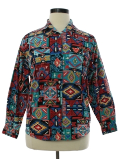 1980's Womens Totally 80s Western Shirt