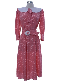 1980's Womens Totally 80s Print Secretary Dress