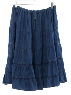 1980's Womens Denim Prairie Skirt