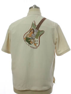 1990's Mens Embroidered Tori Richard Designer Silk Hawaiian Shirt