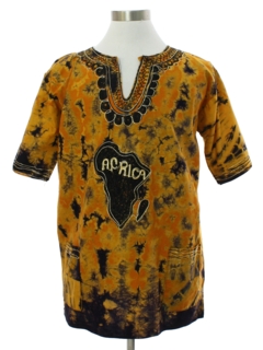 1990's Mens Dashiki Style Tunic Shirt