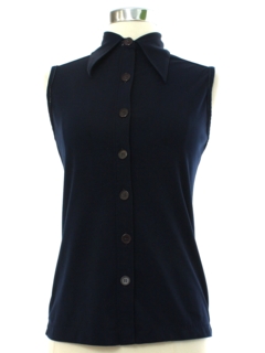 1970's Womens Midnight Blue Mod Shirt