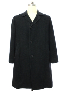 1950's Mens Fab Fifties Dark Green Wool Overcoat Jacket