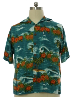 1990's Mens Rayon Hawaiian Shirt