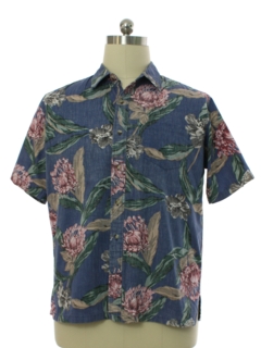 1990's Mens Reverse Print Hawaiian Shirt