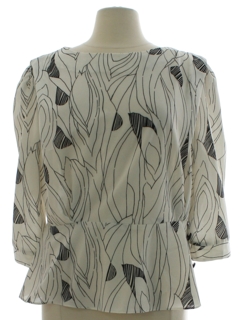 1980's Womens Totally 80s Op-Art Print Shirt
