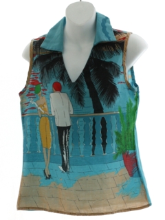 1990's Womens Art Print Shirt