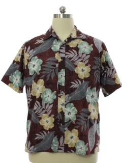 1990's Mens Reverse Print Hawaiian Shirt