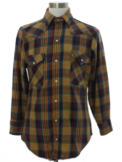 1980's Mens Grunge Heavy Cotton Flannel Western Shirt