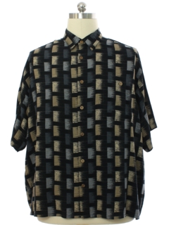 1990's Mens Rayon Graphic Print Sport Shirt