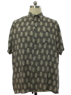 1990's Mens Rayon Graphic Print Sport Shirt