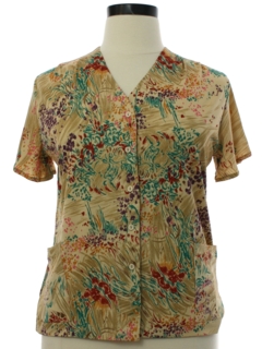 1970's Womens Brady Bunch Or Waitress Style Shirt