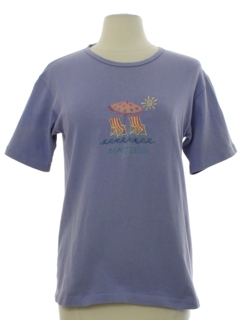 1990's Womens Single Stitch Naples Travel T-shirt
