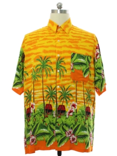 1990's Mens Rayon Hawaiian Style Sport Shirt