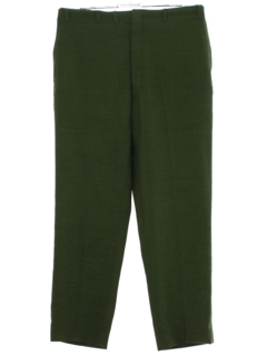 1960's Mens Avocado Green Mod Flat Front Slacks Pants