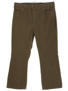1970's Mens JC Penneys Plain Pockets Flared Corduroy Pants