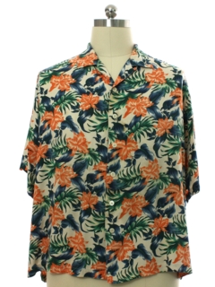 1990's Mens Rayon Hawaiian Style Sport Shirt