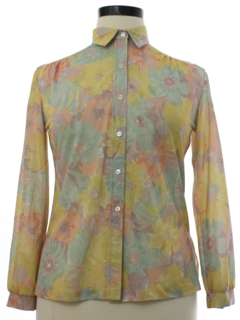 1970's Womens Floral Shirt