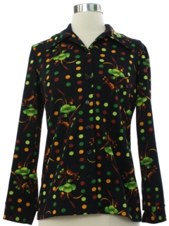 1970's Womens Print Disco Shirt