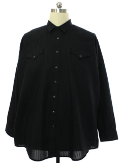 1990's Mens Black Western Shirt