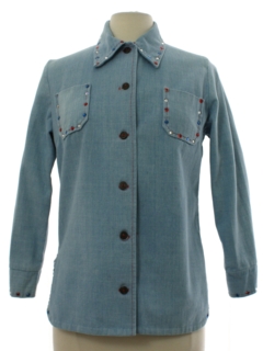 1970's Womens Denim Hippie Shirt