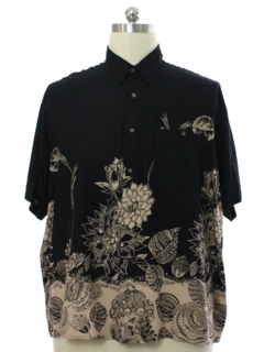 1990's Mens Rayon Graphic Print Sport Shirt