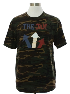 1990's Mens Grunge The Jam Band Camo T-Shirt