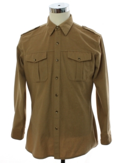 1980's Mens Suedecloth Safari Style Shirt