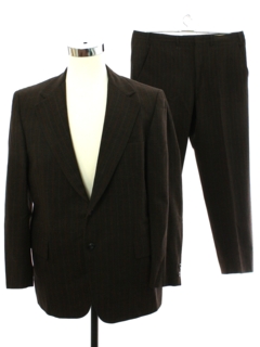 1960's Mens Pinstriped Mod Wool Poplin Suit