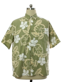 1990's Mens Cotton Broadcloth Reverse Print Hawaiian Shirt