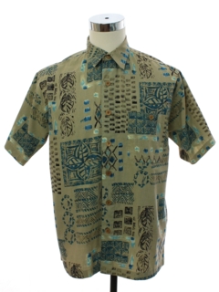 1990's Mens Cotton Broadcloth Hawaiian Style Shirt