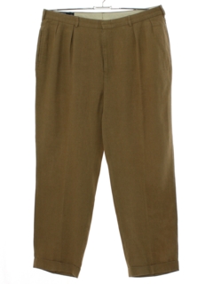 1980's Mens Polo by Ralph Lauren Linen Totally 80s Baggy Pleated Slacks Pants