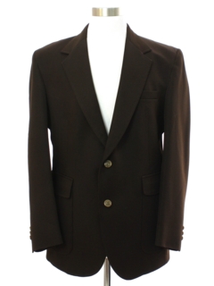 1980's Mens Brown Disco Blazer Sport Coat Jacket