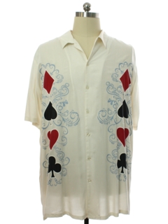 1990's Mens Rayon Club/Rave Style Poker Shirt