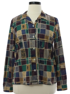 1970's Womens Print Disco Shirt