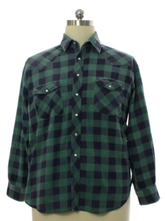 1990's Mens Grunge Flannel Western Shirt