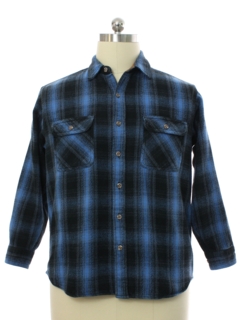 1990's Mens Rough Heavy Cotton Flannel Sport Shirt