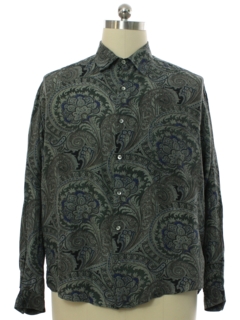 1990's Mens Structure Club/Rave Lightweight Handkerchief Silk Shirt