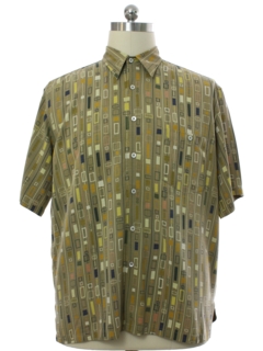 1990's Mens Tori Richard Silk Graphic Print Sport Shirt