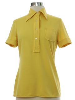 1970's Womens Mod Knit Golf Shirt