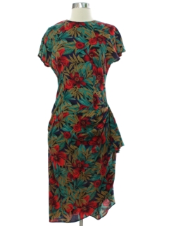 1980's Womens Totally 80s Rayon Wiggle Dress