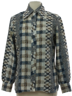 1970's Womens Print Disco Shirt