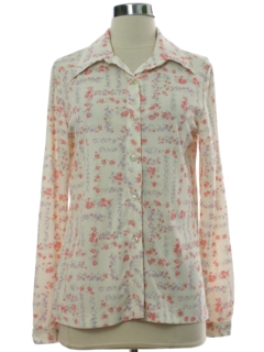 1970's Womens Print Disco Shirt