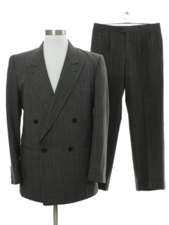 1990's Mens Dario Ferrozzi Swing Style Double Breasted Wool Suit