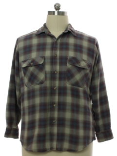 1990's Mens Grunge Heavy Cotton Flannel Shirt