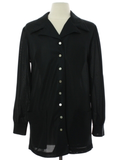 1970's Womens Shiny Nylon Disco Shirt