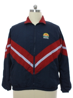 1990's Mens Arizona Wildcats Bowling Patch Windbreaker Track Jacket