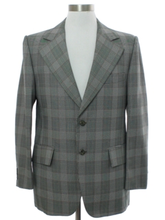 1970's Mens Plaid Disco Blazer Sport Coat Jacket