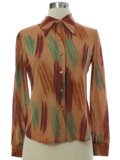 1970's Womens Print Disco Shirt